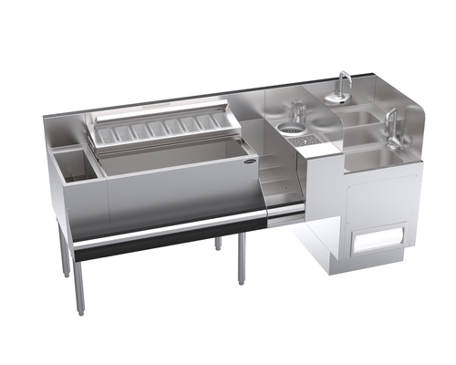 Krowne KR24-TCS72E 72" W x 36.5" H x 24" D Stainless Steel The Taffer Command Station by Krowne