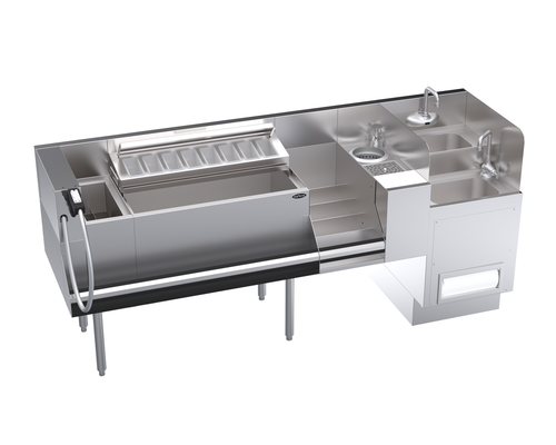 Krowne KR24-TCS80C-10 80" W x 24" D Stainless Steel The Taffer Command Station by Krowne