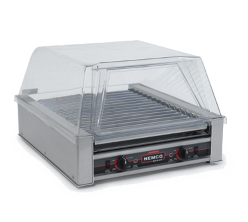 Nemco 8045N-230 Aluminum And Stainless Steel Construction Roller-Type Roll-A-Grill® Narrow Hot Dog Grill - 230V