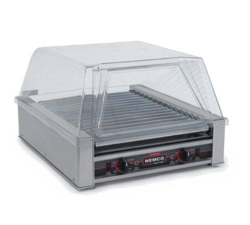 Nemco 8045N-220 Aluminum And Stainless Steel Construction Roller-Type Roll-A-Grill® Narrow Hot Dog Grill - 220V