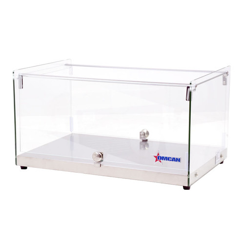 Omcan USA 44371 21.8" W x 14.2" D x 12.2" H Curved Front Glass and Stainless Steel Countertop Display Case