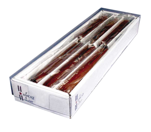 Omcan USA 12791 Stainless Steel Wood Handle Pointed Tip Table Steak Knife Set (1 Set of 6 Knives)