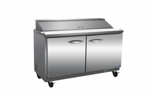 MVP Group ISP61 15.5 Cu. Ft. Stainless Steel Doors 2 Section IKON Sandwich / Salad Prep Unit - 115 Volts