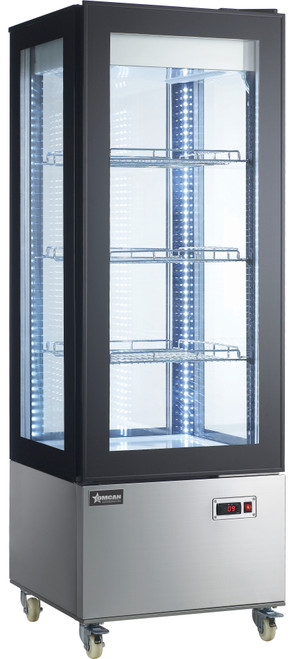 Omcan USA 44473 25.6" W Curved Glass 3 Shelves Refrigerated Display Case