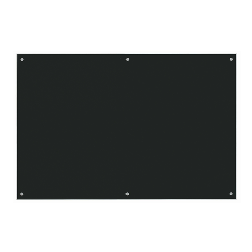 AARCO 6BKGB4872NT 48" W x 72" H Black Frameless Glass Markerboard