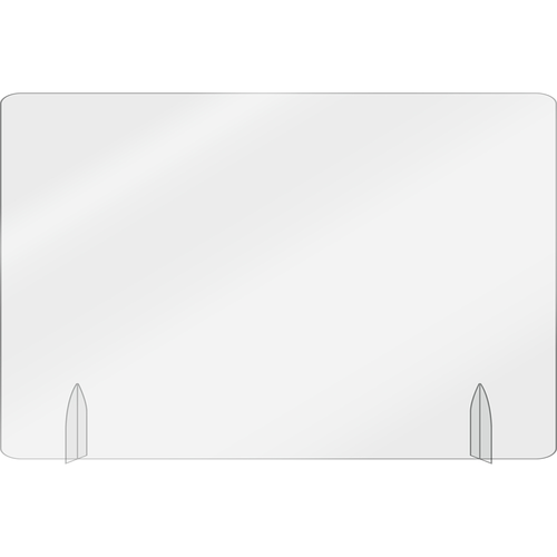 AARCO FPT2436PC 24" x 36" Clear Polycarbonate Freestanding Protection Shield
