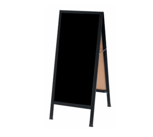 AARCO BA-311 18" W x 42" H Black Powder Coated Finish Markerboard Aluminum Sidewalk Markerboard