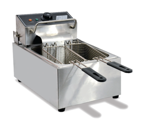 Omcan USA 34867 13.23 Lbs. Stainless Steel Electric Countertop Fryer - 110 Volts 1-Ph