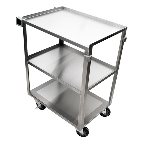 Omcan USA 44699 18.75" D x 30.50" W 3 Shelves Stainless Steel Bussing Cart