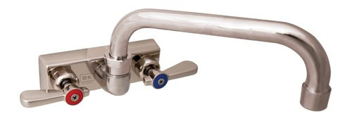 BK Resources EVO-4SM-14 4" Centers Splash Mounted with 14" Swing Spout Evolution Faucet