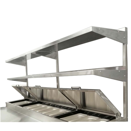Atosa MROS-44P 44" W x 14" D x 47" H Double Stainless Steel Overshelf for Pizza Prep Table