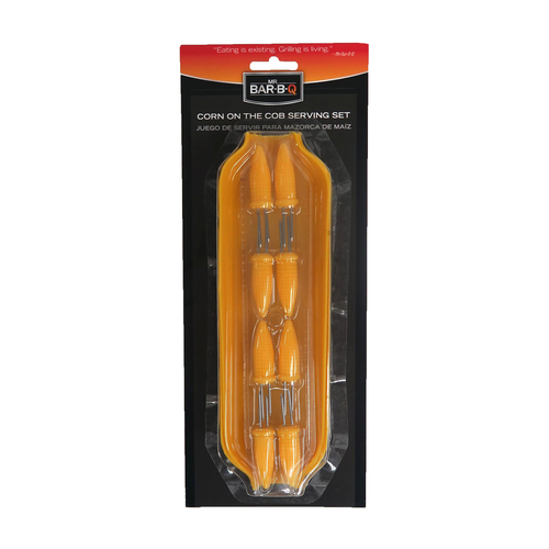 Chef Master 02017YA Mr. Bar-B-Q Corn-On-The-Cob Serving Set