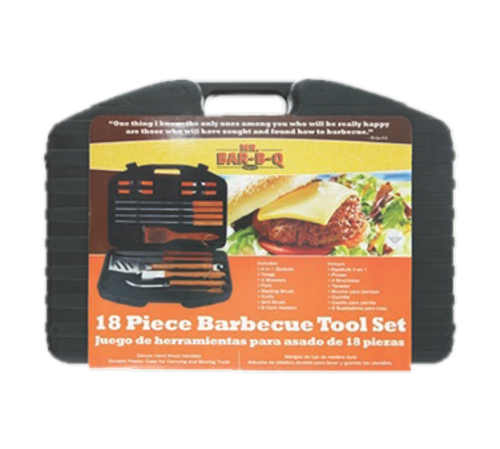 Chef Master 94001Y 18-Piece Mr. Bar-B-Q Premium Barbeque Tool Set