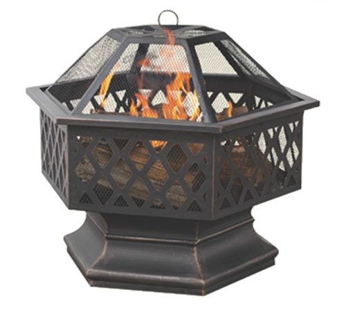 Chef Master WAD1377SP 24" W Bronze Finish with Removable lid Blue Rhino UniFlame Outdoor Wood Firebowl