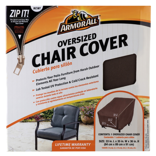 Chef Master 07805AA 33" W x 35" D x 36" H Brown Polyethylene Armor All Oversized Chair Cover