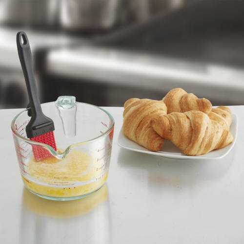 Chef Master 90248 2" Flat Silicone Basting Brush with Plastic Handle