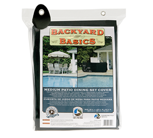 Chef Master 07204BB 96" W x 65" D x 30" H Black Mr. Bar-B-Q Backyard Basics Patio Dining Set Cover