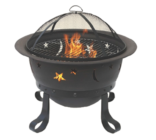 Chef Master WAD1081SP 29.3" W Bronze Finish with Removable Lid Blue Rhino UniFlame Outdoor Wood Firebowl