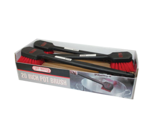 Chef Master 90049 20" L Black and Red Nylon Bristles Chef-Master High Heat Pot Brush with Plastic Handle