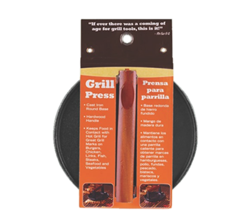 Chef Master 06681Y Cast Iron Round Mr. Bar-B-Q Meat Press