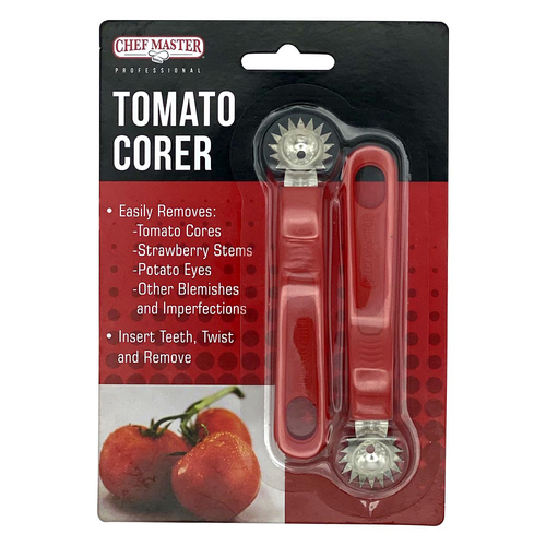 Chef Master 90241 Stainless Steel Blade Red Plastic Handle Chef Master Tomato Corer