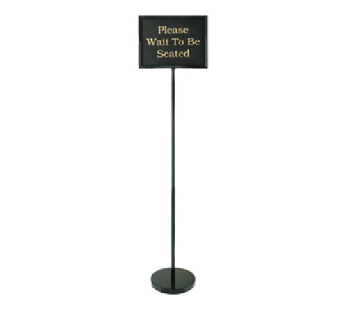 Chef Master 90033 60"H Aluminum Frame Steel Pole and Base Black Finish Chef-Master Hostess Sign