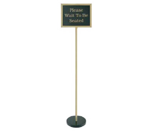 Chef Master 90039 60"H Aluminum Frame Steel Pole and Base Brass Finish Chef-Master Teller Sign