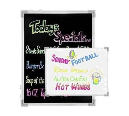 Chef Master 90030 18" x 24" Black and White Small Chef-Master Write-On Marker Board