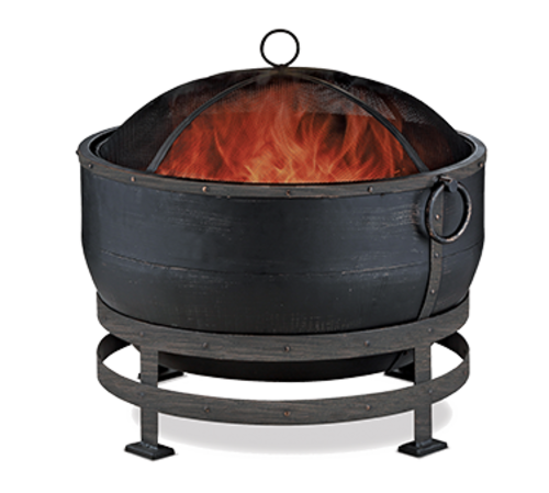 Chef Master WAD1579SP 28.3" W Brushed Copper with Removable Lid Blue Rhino Endless Summer Outdoor Wood Firebowl