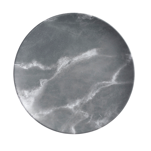 American Metalcraft MCP11GM 11.5" Matte Marble Grey Round Coupe Melamine Plate
