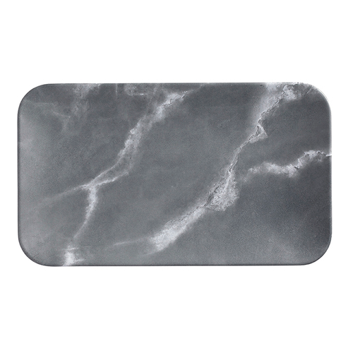 American Metalcraft MCP12GM Mix and Matte 12" W Matte Marble Grey Rectangular Melamine Platter