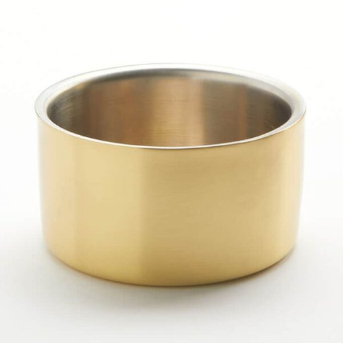 American Metalcraft GW4 17 Oz. Gold Double Wall Insulated Stainless Steel Bowl and Wine Coaster