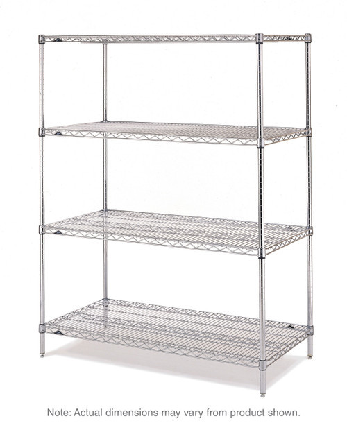 Metro N436BR 36" W x 21" D Zinc 4 Wire Shelves Super Erecta Starter Shelving Unit