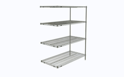 Metro AN556C 48" W x 24" D Chrome 4 Wire Shelves Super Erecta Add-On Shelving Unit