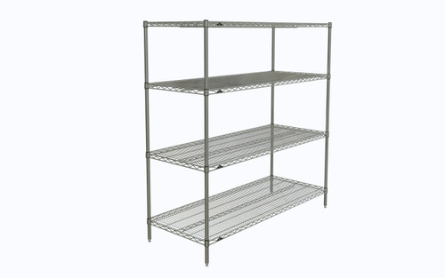 Metro N566C 60" W x 24" D Chrome 4 Wire Shelves Super Erecta Starter Shelving Unit
