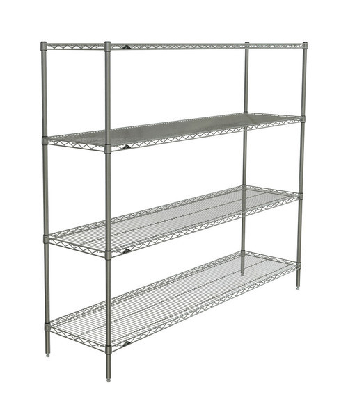 Metro N376C 72" W x 18" D Chrome 4 Wire Shelves Super Erecta Starter Shelving Unit