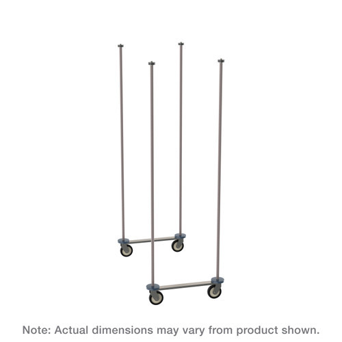 Metro TTM21K4 Super Erecta 21" W Gray Epoxy-Coated Top-Track Mobile Unit Kit with Casters
