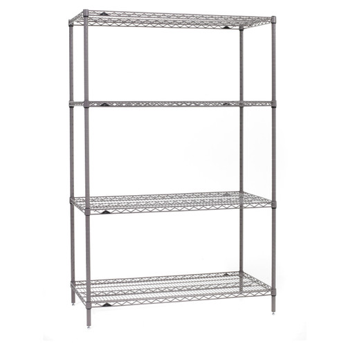 Metro SE-244874K4-S-4 48" W x 24" D x 74" H Gray Epoxy Coated Super Erecta Starter Shelving Unit