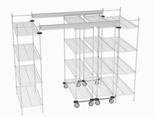 Metro TT10-E2148M1848C 120" W x 48" D Chrome Wire Shelving Overhead Top-Track EZ Order Model