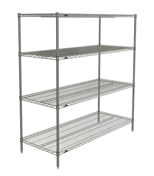 Metro N566BR 60" W x 24" D Zinc 4 Wire Shelves Super Erecta Starter Shelving Unit