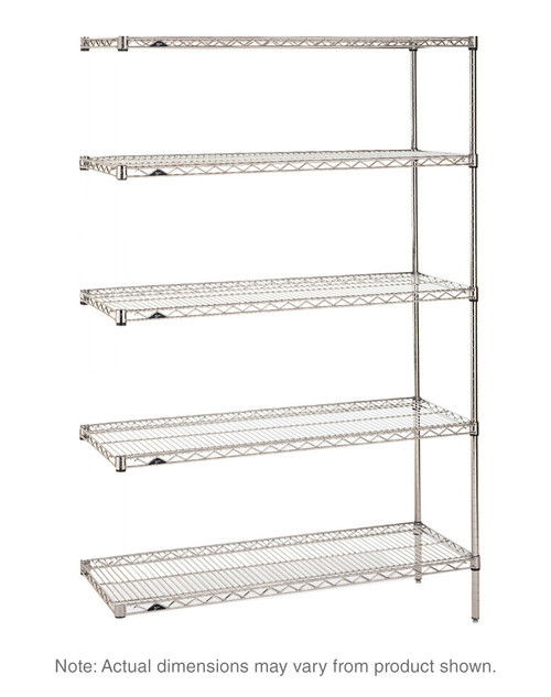 Metro AN476BR 72" W x 21" D Silver 4 Shelves Super Erecta Add-On Shelving Unit