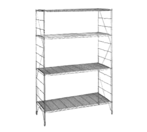 Metro 1262C 12" W x 63.5" H Chrome Stationary Regular Erecta Shelving Upright