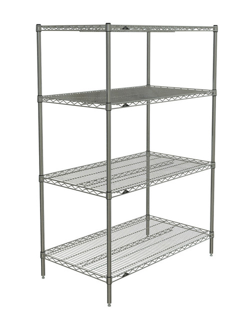 Metro N546BR 42" W x 24" D Zinc 4 Wire Shelves Super Erecta Starter Shelving Unit