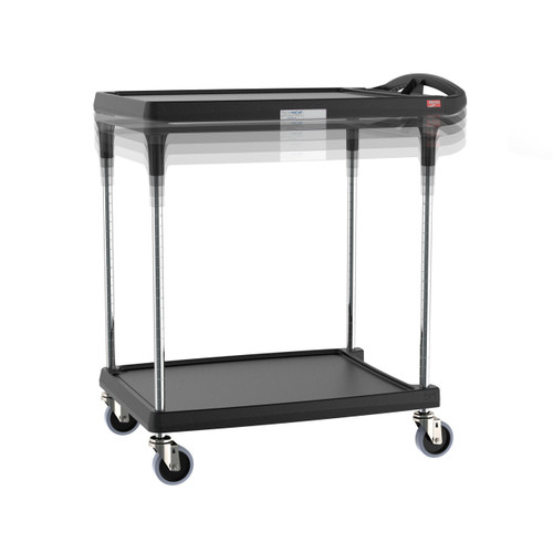Metro MY2030-24BL-PL 34.37" W Plastic Utility Two Shelves Mycart Plus Series