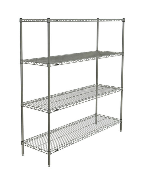 Metro N366BR 60" W x 18" D Zinc 4 Wire Shelves Super Erecta Starter Shelving Unit
