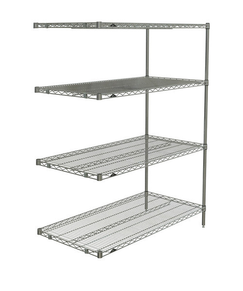 Metro AN556BR 48" W x 24" D Zinc 4 Wire Shelves Super Erecta Add-On Shelving Unit
