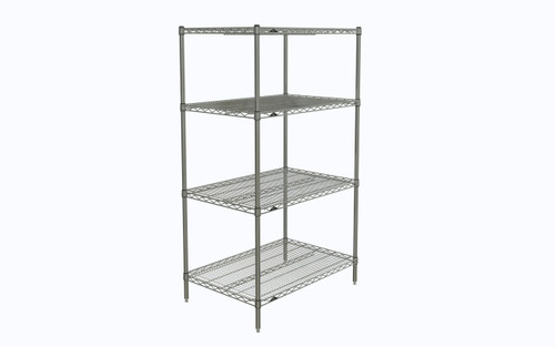 Metro N536C 36" W x 24" D Chrome 4 Wire Shelves Super Erecta Starter Shelving Unit