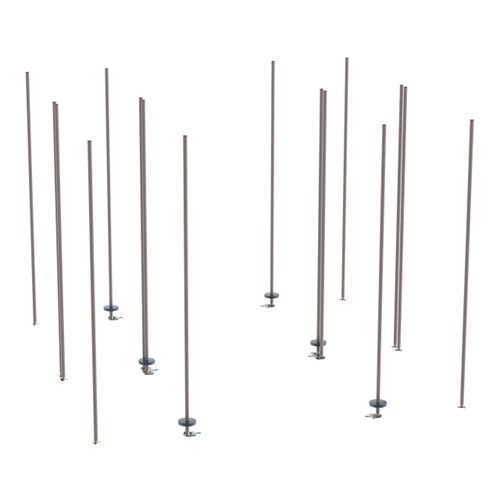 Metro LBTEK4 Metroseal Gray Epoxy-Coated Stationary End Unit Kit qwikTRAK High Density Double Deep Storage System