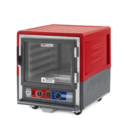 Metro C533-MFC-LA 27.63" W Red Aluminum Clear Door C5 3 Series Moisture Heated Holding & Proofing Cabinet - 120 Volts