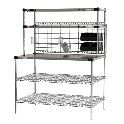 Metro CRHSP-3048 48" W Stainless Steel 30"D SuperErecta Wire Shelves - 120 Volts